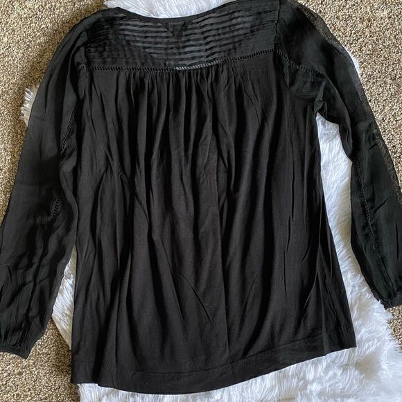 Lucky Brand Black Long Sleeve Top Size XS - Picture 5 of 7